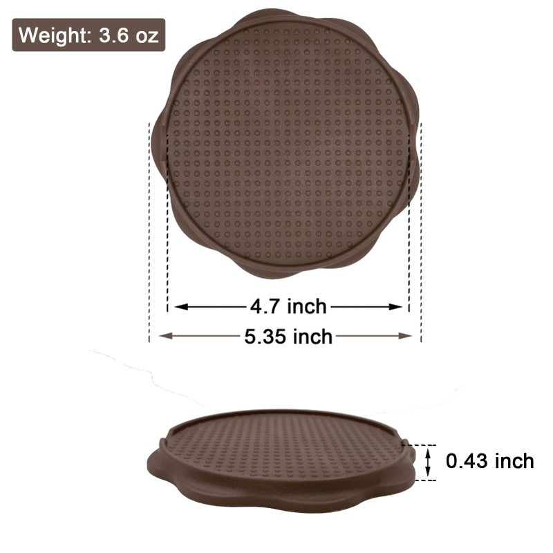 COBARYEN Furniture Pads for Camping Chairs Anti-Sinking Outdoor Furniture Cups Chair Leg Protectors for Sand, Lawn or Soft Ground (4, Brown, 5.35 in) - Image 2